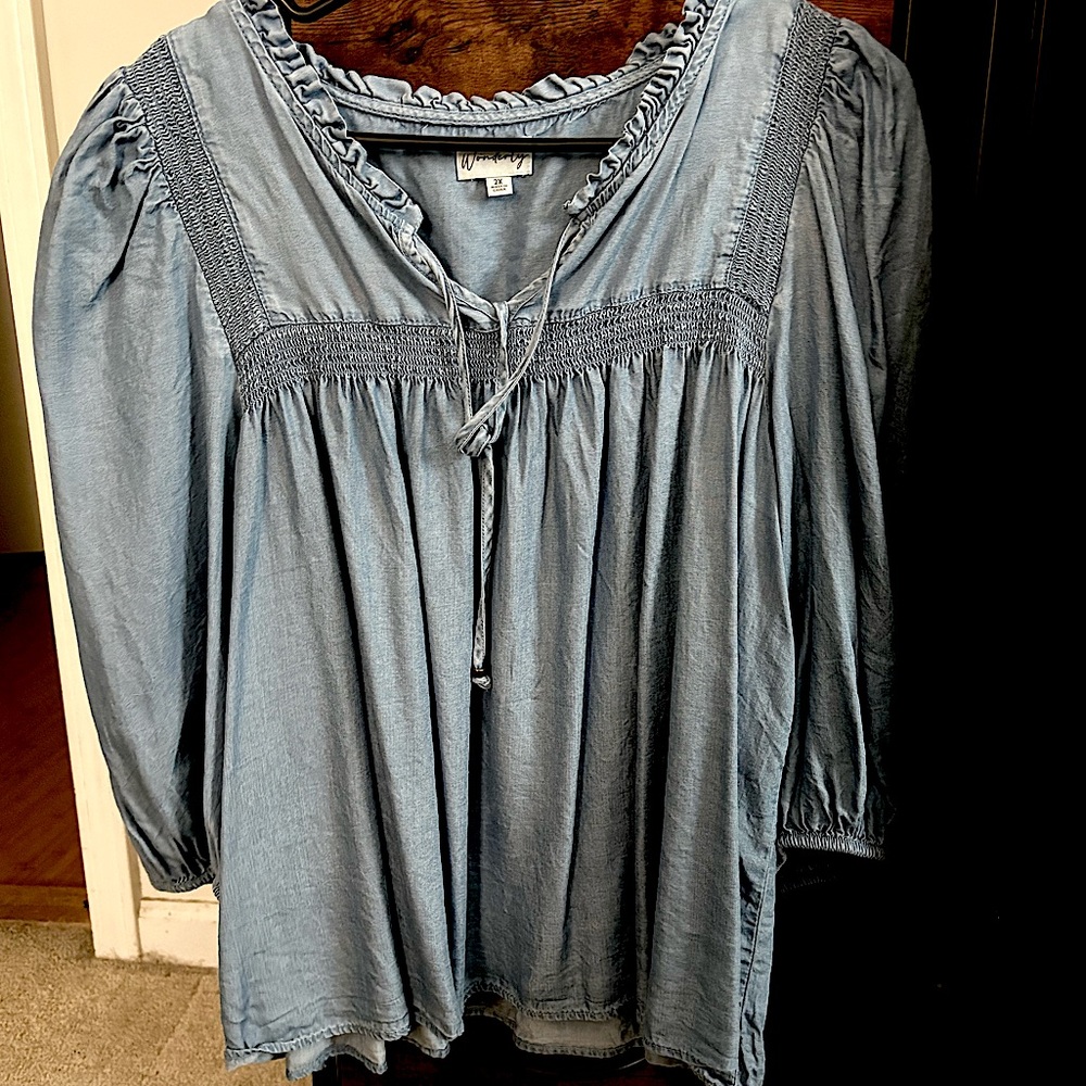Ladies Summer Lightweight Denim Top